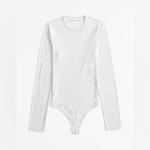 NWOT Abercrombie Long Sleeve Featherweight Rib Crew Bodysuit in Blue